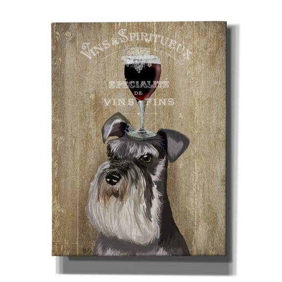 Epic Graffiti 'Dog Au Vin, Schnauzer' by Fab Funky, Canvas Wall Art, 12"x16"
