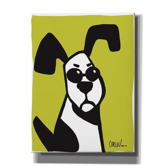 Epic Graffiti 'Dog on Chartreuse' by Irena Orlov, Canvas Wall Art, 12"x16"