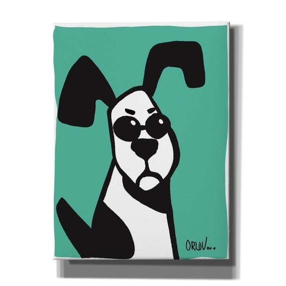 Epic Graffiti 'Dog on Teal' by Irena Orlov, Canvas Wall Art, 12"x16"