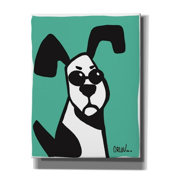 Epic Graffiti 'Dog on Teal' by Irena Orlov, Canvas Wall Art, 26"x34"