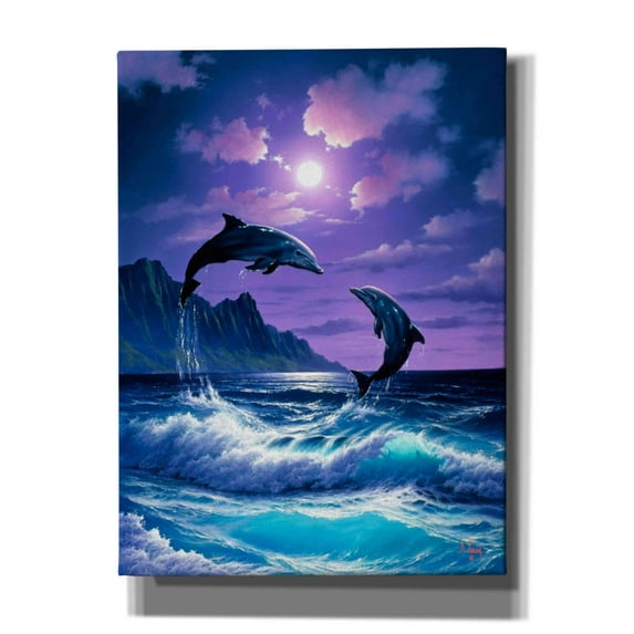 Epic Graffiti 'Dolphin Dance' by Anthony Casay, Canvas Wall Art, 40"x54"