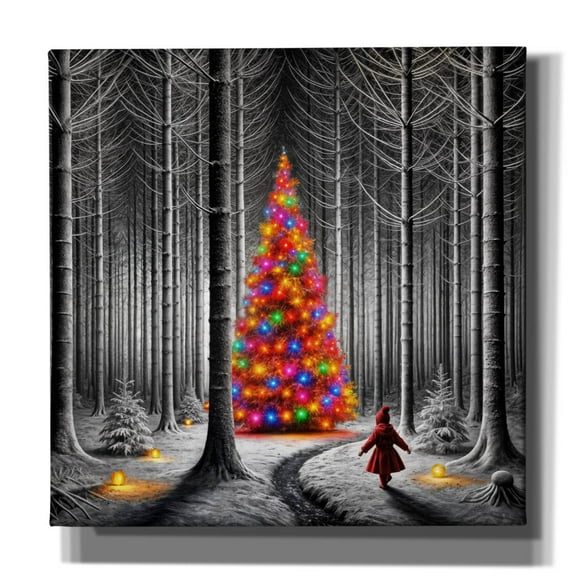 Epic Graffiti 'Dramatic Christmas Forest' by Rey Klimt Canvas Wall Art, 18" x 18"