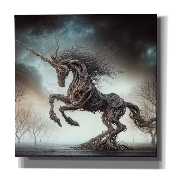 Epic Graffiti 'Driftwood Unicorn' by KIR.DART Canvas Wall Art, 12" x 12"