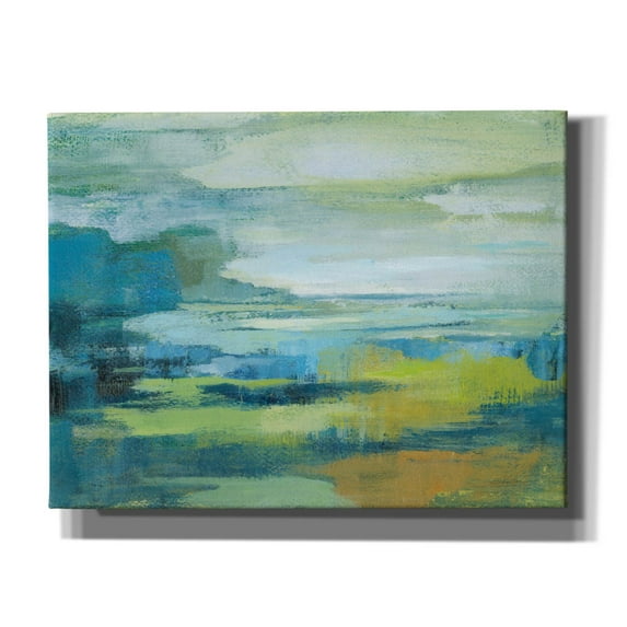 Epic Graffiti 'Early Spring Lake' by Silvia Vassileva, Canvas Wall Art, 34"x26"