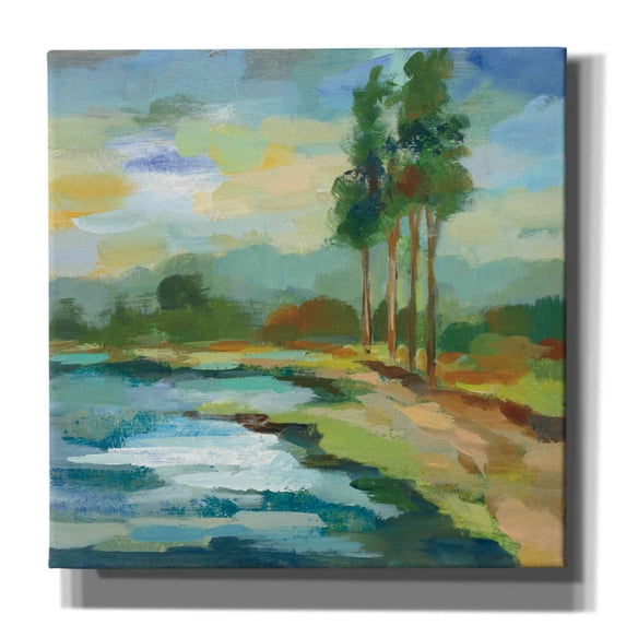 Epic Graffiti 'Early Spring Landscape II' by Silvia Vassileva, Canvas Wall Art, 18"x18"