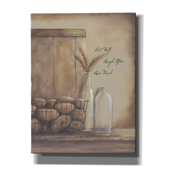 Epic Graffiti 'Eat Well, Laugh Often, Love Much' by Pam Britton, Canvas Wall Art, 12"x16"