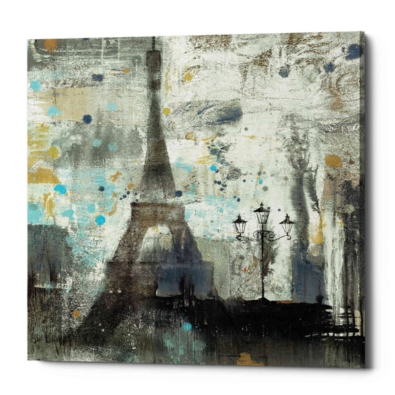 Epic Graffiti 'Eiffel Tower Neutral' by Albena Hristova, Canvas Wall Art, 18"x18"