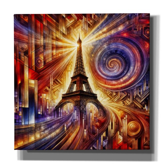 Epic Graffiti 'Eiffel Tower, Paris Abstract' by Rey Klimt Canvas Wall Art, 26" x 26"