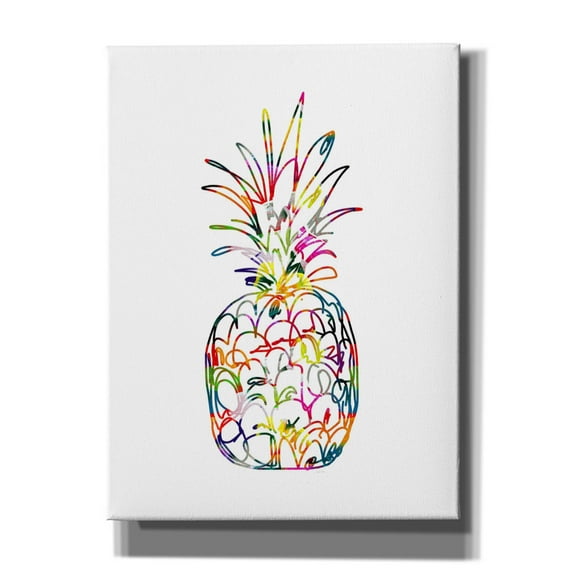 Epic Graffiti 'Electric Pineapple' by Linda Woods, Canvas Wall Art, 12"x16"
