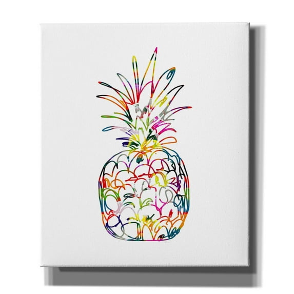 Epic Graffiti 'Electric Pineapple' by Linda Woods, Canvas Wall Art, 26"x30"