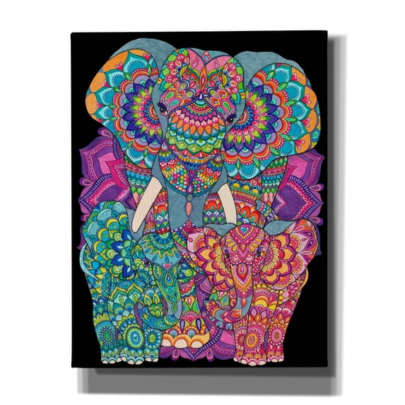 Epic Graffiti 'Elephant Trio' by Hello Angel Canvas Wall Art, 26" x 34"