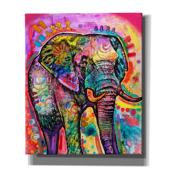 Epic Graffiti 'Elephant in Charge' by Dean Russo, Canvas Wall Art, 20"x24"