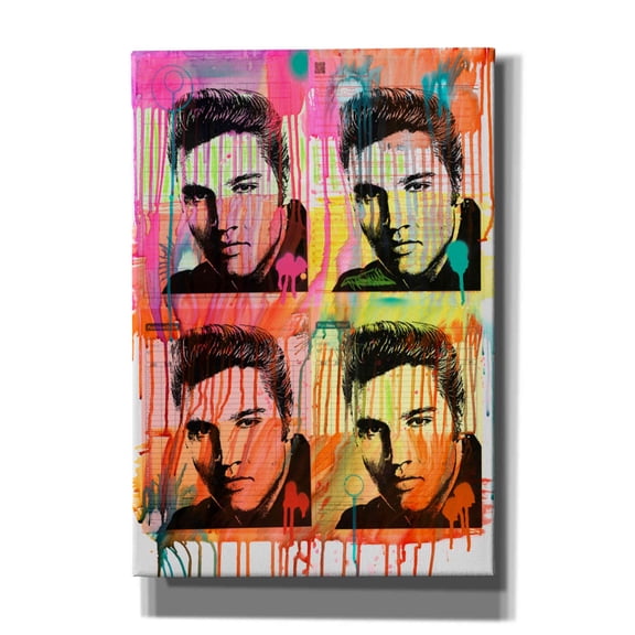 Epic Graffiti 'Elvis 4' by Dean Russo, Canvas Wall Art, 18"x26"