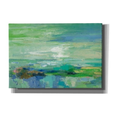 Epic Graffiti 'Emerald Bay' by Silvia Vassileva, Canvas Wall Art, 26"x18"