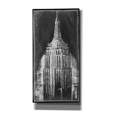 Epic Graffiti 'Empire State Blueprint' by Ethan Harper Canvas Wall Art, 30"x60"