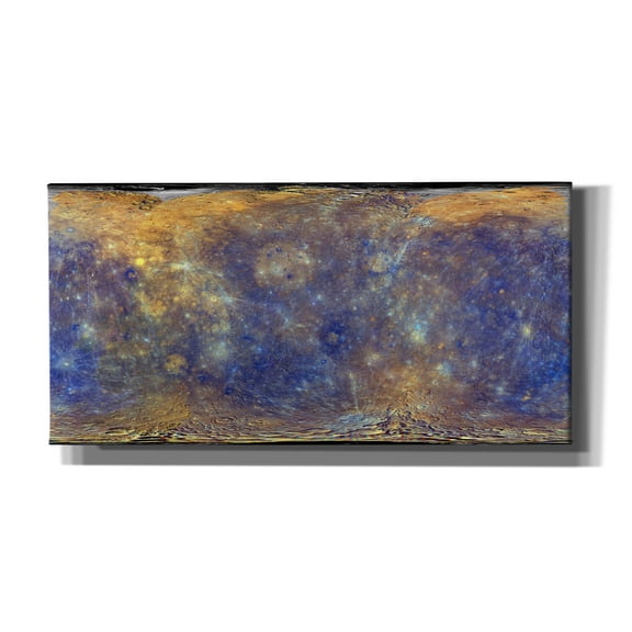 Epic Graffiti 'Enhanced Color Mercury Map by NASA' by Epic Portfolio, Canvas Wall Art, 24"x12"