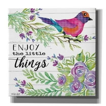 Epic Graffiti 'Enjoy Little Things' by Cindy Jacobs, Canvas Wall Art, 12"x12"