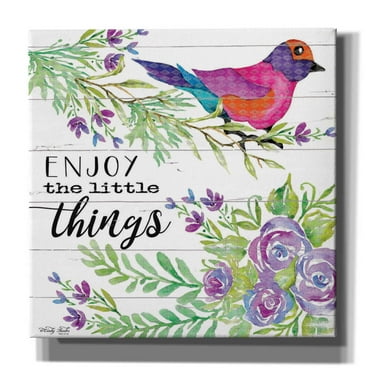 Epic Graffiti 'Enjoy Little Things' by Cindy Jacobs, Canvas Wall Art, 12"x12"