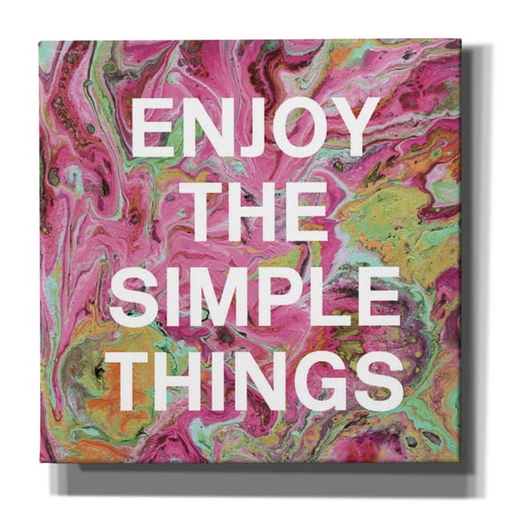 Epic Graffiti 'Enjoy The Simple Things' by Linda Woods, Canvas Wall Art, 12"x12"