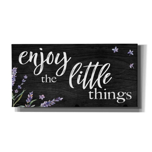 Epic Graffiti 'Enjoy the Little Things ' by Susie Boyer, Giclee Canvas Wall Art, 24"x12"