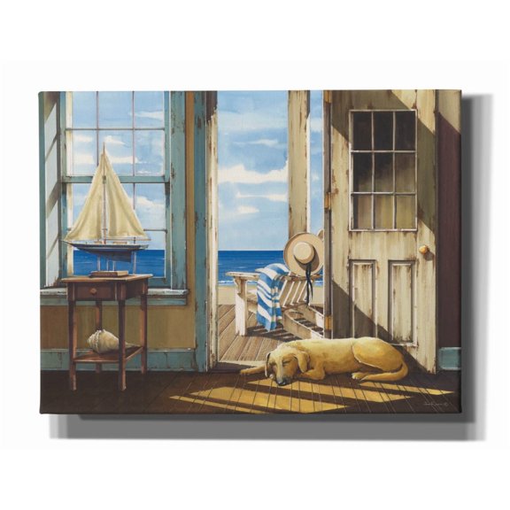 Epic Graffiti 'Enjoying the Sea Breeze' by John Rossini, Canvas Wall Art, 34"x26"