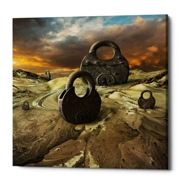 Epic Graffiti Epic Grafitti "Entries" by Dariusz Klimczak, Giclee Canvas Wall Art 18" x 18"
