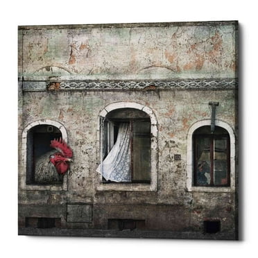 Epic Graffiti Epic Grafitti "Kogut Domowy" by Dariusz Klimczak, Giclee Canvas Wall Art 18" x 18"