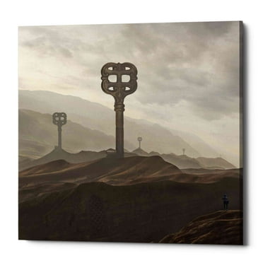 Epic Graffiti Epic Grafitti "Land of Keys" by Dariusz Klimczak, Giclee Canvas Wall Art 18" x 18"