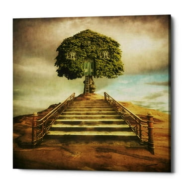 Epic Graffiti Epic Grafitti "Treeshouse" by Dariusz Klimczak, Giclee Canvas Wall Art 18" x 18"
