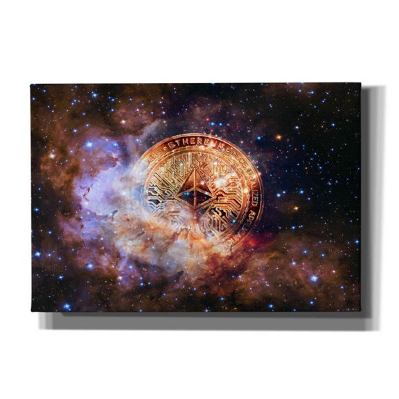 Epic Graffiti 'Ethereum Nebula' by Epic Portfolio, Giclee Canvas Wall Art, 26"x18"