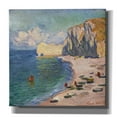thumbnail image 1 of Epic Graffiti 'Etretat, The Beach And The Falaise D Amont' by Claude Monet, Giclee Canvas Wall Art, 18"x18", 1 of 8