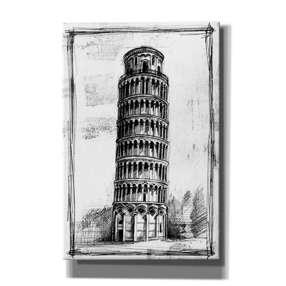 Epic Graffiti 'European Icon Blueprint II' by Ethan Harper, Giclee Canvas Wall Art, 12"x18"