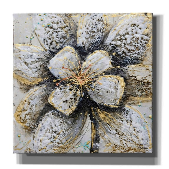 Epic Graffiti 'Explosion of Petals' by Britt Hallowell, Canvas Wall Art, 18"x18"