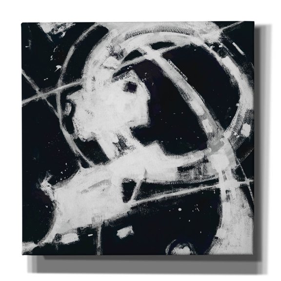 Epic Graffiti 'Expression Abstract 3 Bw'  by Shirley Novak Canvas Wall Art, 12" x 12"