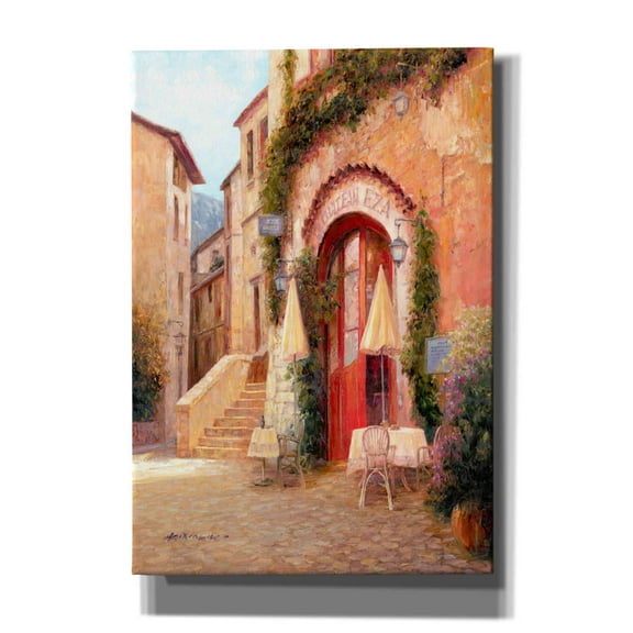 Epic Graffiti 'Eze Village Café France' by Haixia Liu, Canvas Wall Art, 18"x26"