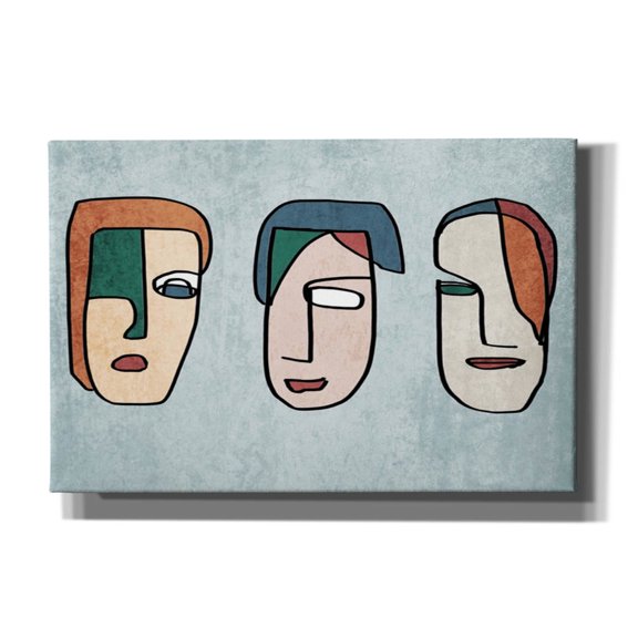 Epic Graffiti 'FACES LINE ART 2' by Irena Orlov, Canvas Wall Art, 18"x12"