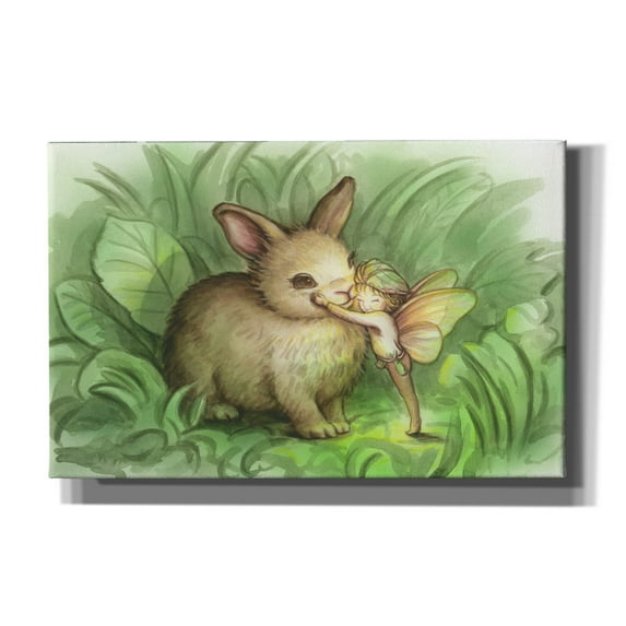 Epic Graffiti 'Fairy Prince With Bunny' by Kirk Reinert, Canvas Wall Art, 40"x26"