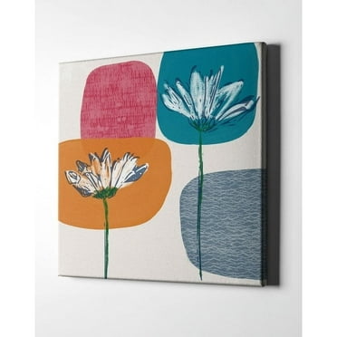 Epic Graffiti  "Fall Floral I" by Linda Woods, Giclee Canvas Wall Art 26"x26"