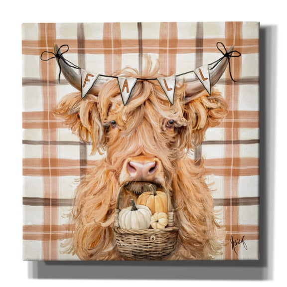 Epic Graffiti 'Fall Highland Cow' by Ashley Bradley Canvas Wall Art, 12" x 12"