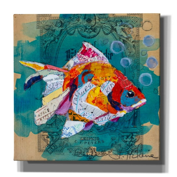 Epic Graffiti 'Fan Tail Fantasy' by St. Hilaire Elizabeth, Canvas Wall Art, 26"x26"