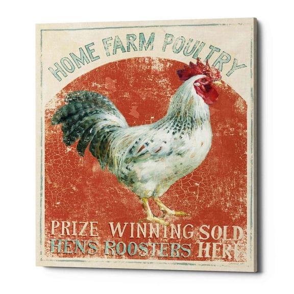 Epic Graffiti  'Farm Nostalgia IV' by Danhui Nai, Giclee Canvas Wall Art - Red 26" x 34"