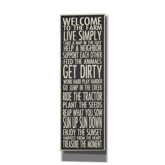 Epic Graffiti 'Farm Rules' by Erin Clark Canvas Wall Art, 12" x 36"