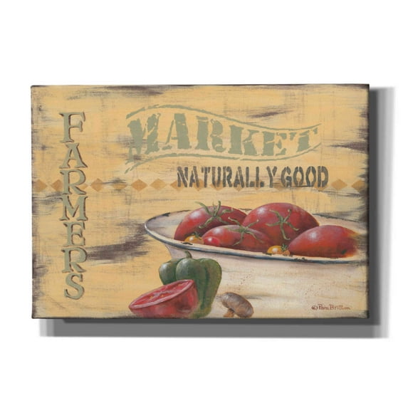 Epic Graffiti 'Farmer's Market, Naturally Good' by Pam Britton, Canvas Wall Art, 26"x18"