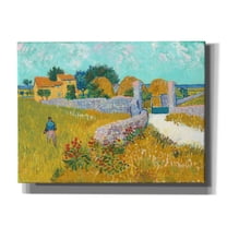 Epic Graffiti 'Farmhouse In Provence' by Vincent Van Gogh, Giclee Canvas Wall Art, 16"x12"