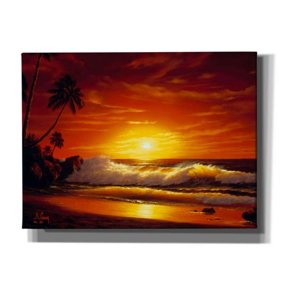 Epic Graffiti 'Fiery Waves' by Anthony Casay, Canvas Wall Art, 16"x12"