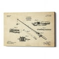thumbnail image 1 of Epic Graffiti  "Fishing Tackle Blueprint Patent Parchment" Giclee Canvas Wall Art, 12" x 18" 18" x 26", 1 of 3