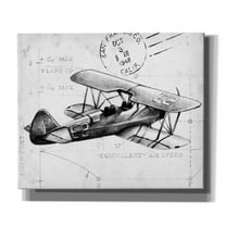 Epic Graffiti 'Flight Schematic I' by Ethan Harper, Giclee Canvas Wall Art, 24"x20"