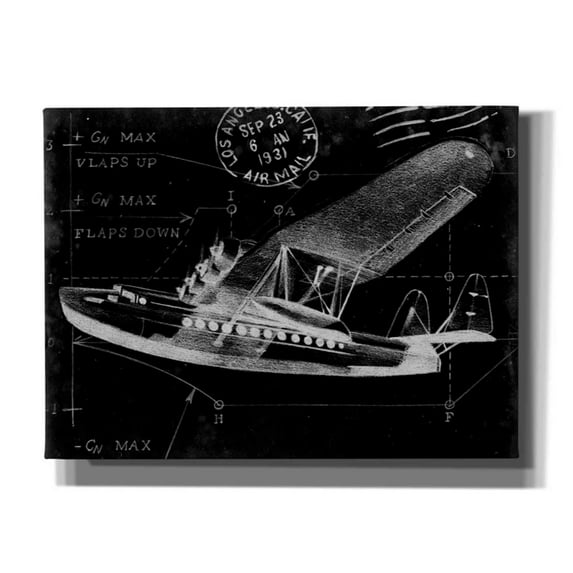 Epic Graffiti 'Flight Schematic III' by Ethan Harper Canvas Wall Art, 54"x40"