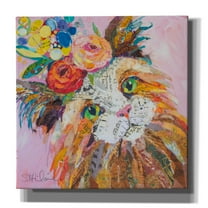 Epic Graffiti 'Floral Cat' by St. Hilaire Elizabeth, Canvas Wall Art, 26"x26"