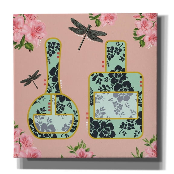 Epic Graffiti 'Floral Cosmetics I' by Dean Russo Canvas Wall Art, 12" x 12"